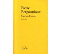 Carnet de notes - Pierre Bergounioux - Verdier - broché - Roman