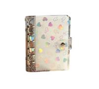 Carnet de notes pliable imperméable en PVC transparent avec pages rechargeables, conception à 5 trous, adapté à une utilisation en extérieur et en intérieur, couverture de planificateur de fichiers