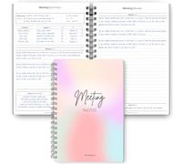 Carnet de notes professionnel - Planifiez, enregistrez et suivez les actions de toutes vos réunions importantes - A5 arc-en-ciel pastel