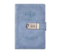 Carnet de notes rétro A5 200 pages avec mot passe et cadenas, carnet épais créatif for étudiants pour l'organisation quotidienne personnelle(Blue)