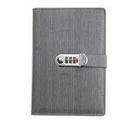 Carnet de notes rétro A5 avec mot passe et verrou, carnet for étudiants, sous-mot pour l'organisation quotidienne personnelle(Light Grey)