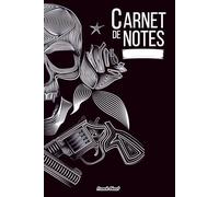 Carnet de notes tête de mort pistolets et roses: 100 pages blanches lignées au format 15.24x22.86 cm (6x9 pouces) couverture souple: Spécial dark ... comme collection de vinyles CD Hard Rock DVD