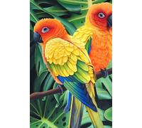 Carnet de Notes Tropical : Conures Soleil dans la Jungle Exotique: 128 pages lignées, couverture brochée brillante, illustration exclusive par Aline Belliard