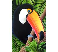Carnet de Notes Tropical : Toucan dans la Jungle Exotique: 128 pages lignées, couverture brochée brillante, illustrée par l'artiste peintre Aline Belliard
