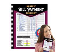 Carnet de paiement, organiseur de budget mensuel, gestion financière familiale, liste de contrôle des paiements, guide de 4 ans pour marquer les jours de paie, factures dues