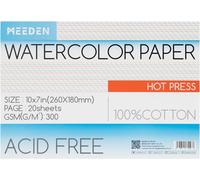 Carnet De Papier Aquarelle: 20 Feuilles De Carnet Aquarelle 26 X 18cm - 100% Coton - 300 Gsm Bloc De Papier Aquarelle Sans Acide Pour Aquarelle Gouache Encre - Grain Satiné