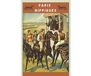 Carnet de paris hippiques : Cheval affiche vintage: Carnet pour turfiste sur papier crème - journal du parieur hippique - pronostiqueur - manuel - 102 pages - idée cadeau.