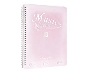Carnet de partitions de musique - 10 pages A4 à pochettes transparentes | Classeur de musique de chorale, PP 10 pages, organisateur de documents pour partitions de musique, bureau, école, travail