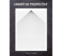 Carnet de Perspective: Cahier de Feuilles à Point de Fuite Simple | Carnet pour Dessiner des Vues Artistiques, d'Architecture, de Paysages ou de design en 3D
