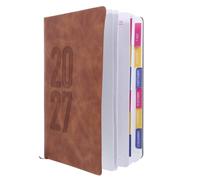 Carnet de Planification 2027, Agenda Journalier 365 Jours, Café | Pages Structurées pour Tâches, Réunions et Horaires, Papier sans Bavure, Coins Arrondis, Format 8,3x5,7