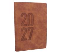 Carnet de Planification 365 Jours 2027, Anglais Agenda Quotidien, Café | Format 8,3x5,7 Pouces, Papier Léger à Coins Arrondis, sans Bavure ni Maculage