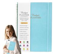Carnet de planification budgétaire 16K - Organiseur financier avec suivi des dépenses et des factures, livre de compte mensuel pour la gestion de l'argent (146 pages) - Bleu