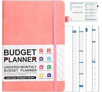 Carnet de planification budgétaire, carnet de budget mensuel non daté et carnet de suivi des dépenses, organiseur de finances A5 sur 12 mois pour prendre le contrôle de l'argent et gérer efficacement