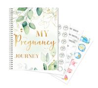 Carnet de planification de grossesse, journal de souvenirs avec autocollants, organiseur hebdomadaire mensuel avec autocollants riches pour carnet d'examen de naissance, journal de grossesse, carnet