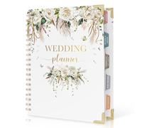 Carnet de planification de mariage bohème avec onglets, poches, listes de contrôle, calendriers, cadeau de fiançailles pour couples nouvellement fiancés, 20,3 x 27,4 cm