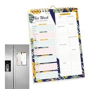 Carnet de planification de repas - 52 feuilles programme hebdomadaire, bloc organisateur de repas | pour alimentation perte de poids réfrigérateur mural famille 20 x 15