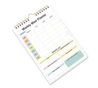 Carnet de planification de repas en spirale avec listes de courses détachables et crochet de suspension pour l ' organisation hebdomadaire
