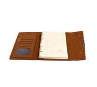 Carnet de Planification en Cuir PU Rétro Simple pour Réunions | Rangement Cartes, pour Carte D'identité et Carte Bancaire, Papier Rechargeable, Écriture Quotidienne, Artistes et Enseignants