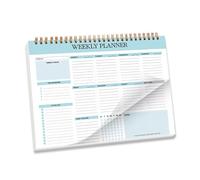 Carnet de planification hebdomadaire, 52 pages, bloc-notes journalier non daté, gestion du temps, idéal pour le bureau, la maison et les études, 18,3 x 24,6 cm (A)