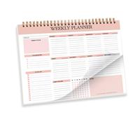 Carnet de planification hebdomadaire, 52 pages, bloc-notes journalier non daté, gestion du temps, idéal pour le bureau, la maison et les études, 18,3 x 24,6 cm (E)