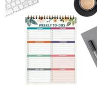 Carnet de planification hebdomadaire, organiseur à non daté, fonction de suivi des horaires de travail, idéal pour la maison, la cuisine, le salon, l'école, l'étude, la bibliothèque, le journa