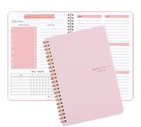 Carnet de planning hebdomadaire A5 non daté, liste de tâches, suivi des objectifs et habitudes, planification annuelle 52 semaines