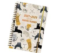 Carnet de planning portable, planificateur mensuel 2027-2029 avec conception pliable à reliure métallique pour les réunions de travail, la planification des études, les tâches ménagères