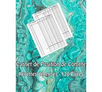 Carnet de Position de Compte: Recettes dépenses - 120 Pages: Contrôler les revenus et les dépenses grâce à ce planificateur - Livre de compte Privés