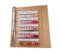 Carnet de présentation de couleur pour ongles avec 120 pointes amovibles et étiquettes pour tests et organisation des ongles numérotés