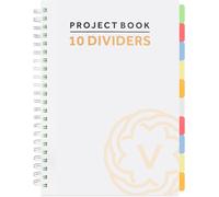 Carnet De Projet Translucide A4 Avec 10 Intercalaires ¿ Journal De 300 Pages (150 Feuilles) ¿ Papier Ligné 100 G/M² ¿ Carnet Extra Large ¿ Couverture Plastifiée Mate Épaisse A4 (Blanc)