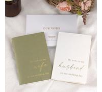 Carnet de promesse de mariage pour elle et lui - Couverture en papier nacré - Carnet de promesse pour mariés et mariés - 32 pages lignées - Papier épais de 120 g/m² - Essentiels élégants pour