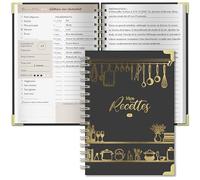 Carnet de recette à remplir francais, A5 cahier de recettes à remplir, livre de recettes vierge, cahier recette cuisine pouvant contenir jusqu’à 100 recettes, Idéal cadeau pour passionnée de cuisine