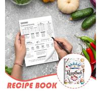 Carnet de Recettes à Reliure - Journal de Cuisine Pratique - Organisateur Alimentaire Rigide et Accessoires pour Pâtisserie, Plats Végétariens, Salades, Dîners, Desserts, Fêtes et Camping