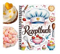Carnet de Recettes à Reliure, Livre de Recettes Personnel Relié, Organisateur Alimentaire Rigide et Accessoires pour Pâtisserie, Plats Végétariens, Salades, Dîners, Desserts, Fêtes et Camping