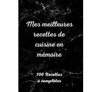 Carnet de recettes à remplir "mes meilleures recettes de cuisine en mémoire-carnet de recette A4 à compléter-carnet de recettes à offrir en cadeau, ... et numéro de pages- couverture marbre