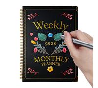 Carnet de record annuel 2025-2025 - Agenda journalier 2025-2025 - 8,5 x 6,2 pouces - Carnet de planification mensuel à couverture rigide - Carnet de planification académique pour les travailleurs