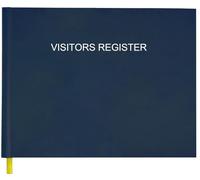 Carnet de registre des visiteurs - Carnet de visite avec 120 pages, 22,9 x 17,8 cm, couverture rigide bleue, fournitures de réception de mariage et d'événements