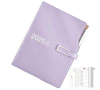 Carnet de rendez-vous 2025 au format A6, calendrier hebdomadaire, carnet quotidien avec stylo, enregistre les tâches quotidiennes et les rendez-vous, planificateur 2025 pour une gestion efficace du