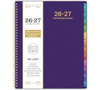 Carnet de rendez-vous 2026 - 20,8 x 27,9 cm, planificateur quotidien 2026 de janvier 2026 à décembre 2026, planificateur quotidien horaire 2026 avec intervalle de 30 minutes, 12 onglets mensuels
