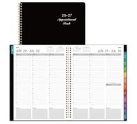 Carnet de rendez-vous 2026-2027 - Planificateur 2026-2027, juillet 2026 à | 22,9 x 27,9 cm, planificateur horaire quotidien, intervalle d'une demi-heure (30 minutes), onglets mensuels colorés, allongé