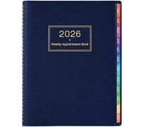 Carnet de rendez-vous 2026 - Agenda 2026 de janvier 2026 à décembre 2026, Agenda A4 semaine par page 2026, Planificateur horaire 2026 avec créneaux de 15 minutes, avec couverture en cuir souple, 21,8