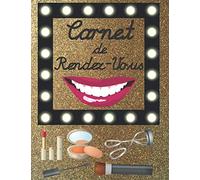 Carnet de Rendez-Vous: Beau carnet de RDV pour coiffeur, barbier, esthéticienne, salon de beauté, salon de coiffure / 160 jours horaires 7:30-20:00 ... / couverture style salon, doré paillettes
