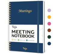 Carnet de réunion pour organisation du travail, planificateur de travail avec articles d'action, planificateur pour prise de notes, 160 pages (17,5 x 25,1 cm), organisateur de projet pour homme et