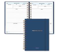 Carnet de réunion S & O pour le travail et l'organisation des tâches, planificateur d'affaires, 168 pages