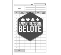 Carnet de Score Belote - Feuilles de Score pour 2 Équipes: Carnet pratique pour suivre les scores et les points cumulés lors de vos parties de Belote à 4 joueurs.