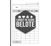 Carnet de Score Belote - Feuilles de Score pour 2 Équipes (Relié): Carnet pratique pour suivre les scores et les points cumulés lors de vos parties de Belote à 4 joueurs.