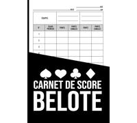 Carnet de Score Belote - Feuilles de Score pour 2 Équipes (Relié): Carnet pratique pour suivre les scores et les points cumulés lors de vos parties de Belote à 4 joueurs.