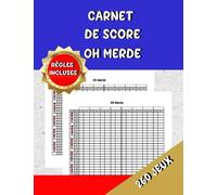 Carnet de score du jeu de cartes Oh Merde (Oh Hell) - feuilles de pointage de grande taille, Comment jouer, Suivre jusqu'à 260 jeux pour s'amuser en famille ou en couple