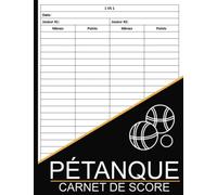 Carnet de Score Pétanque: Carnet pour Noter vos Scores de pétanque, Jouer à la pétanque lors de vos matchs avec ce livret, Grille de scores pétanque, facile à transporter, Format A4
