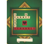Carnet de score Scrabble: Pour noter les scores au Scrabble - Edition de Noël - Étiquette pour personnaliser le livre - Étiquette Cadeau Renne
